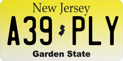 NJ license plate A39PLY