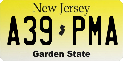 NJ license plate A39PMA