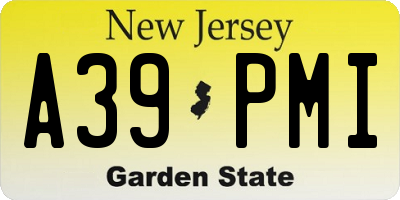 NJ license plate A39PMI