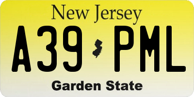NJ license plate A39PML