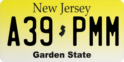 NJ license plate A39PMM