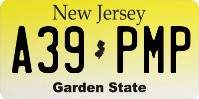 NJ license plate A39PMP