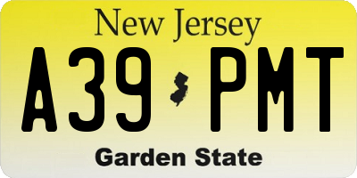 NJ license plate A39PMT