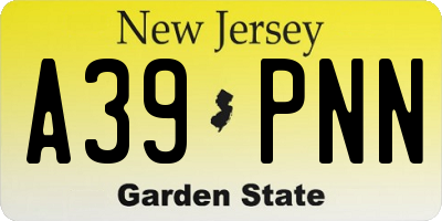 NJ license plate A39PNN