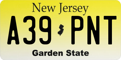 NJ license plate A39PNT