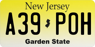 NJ license plate A39POH