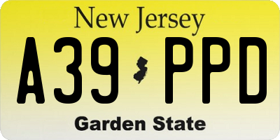 NJ license plate A39PPD
