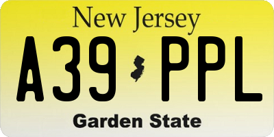 NJ license plate A39PPL