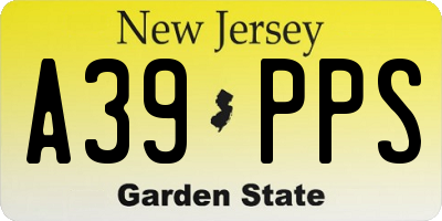 NJ license plate A39PPS