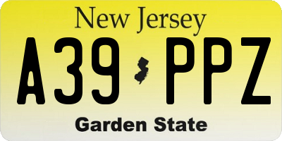 NJ license plate A39PPZ