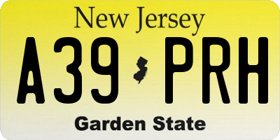 NJ license plate A39PRH