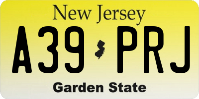 NJ license plate A39PRJ