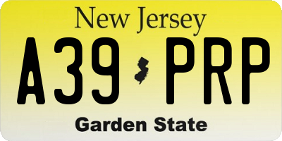 NJ license plate A39PRP