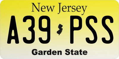 NJ license plate A39PSS