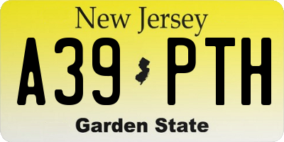 NJ license plate A39PTH
