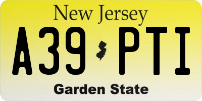 NJ license plate A39PTI