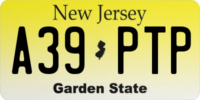 NJ license plate A39PTP