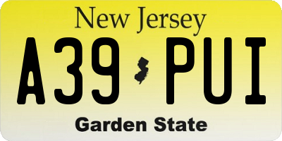 NJ license plate A39PUI