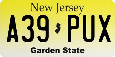 NJ license plate A39PUX