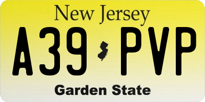 NJ license plate A39PVP