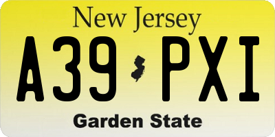 NJ license plate A39PXI