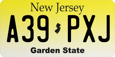 NJ license plate A39PXJ