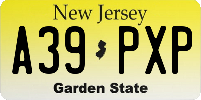 NJ license plate A39PXP