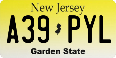 NJ license plate A39PYL