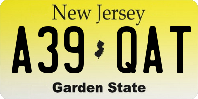 NJ license plate A39QAT