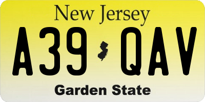 NJ license plate A39QAV
