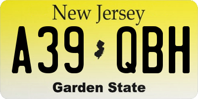 NJ license plate A39QBH