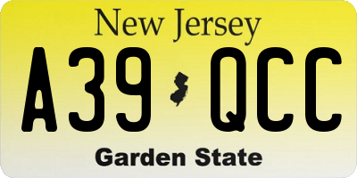 NJ license plate A39QCC