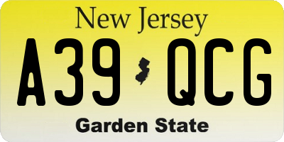 NJ license plate A39QCG