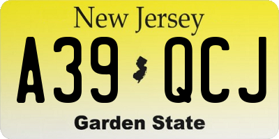 NJ license plate A39QCJ