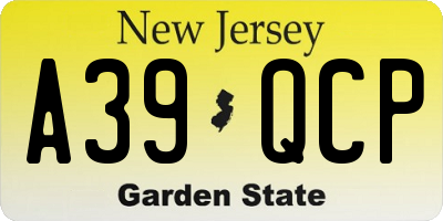 NJ license plate A39QCP