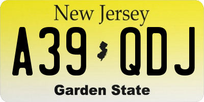 NJ license plate A39QDJ