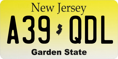 NJ license plate A39QDL
