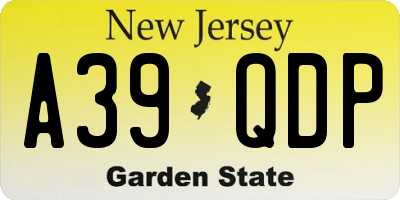 NJ license plate A39QDP
