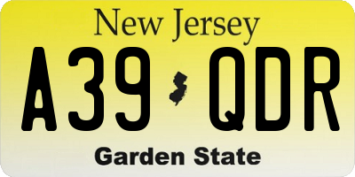 NJ license plate A39QDR