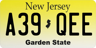 NJ license plate A39QEE