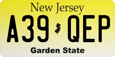 NJ license plate A39QEP