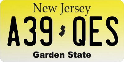 NJ license plate A39QES