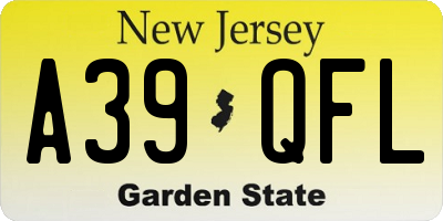 NJ license plate A39QFL