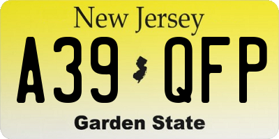NJ license plate A39QFP