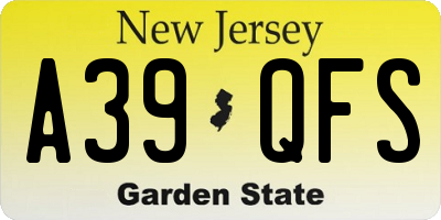 NJ license plate A39QFS