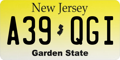 NJ license plate A39QGI