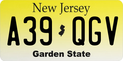 NJ license plate A39QGV