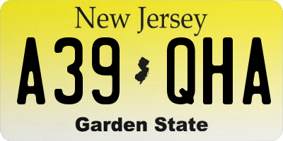NJ license plate A39QHA