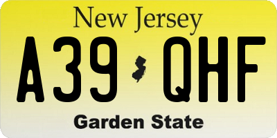 NJ license plate A39QHF