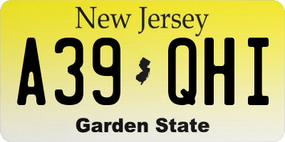 NJ license plate A39QHI